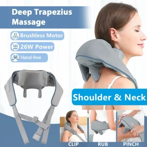 Foreverlily 26W Neck And Shoulder Massager Wireless Shoulder And Back Kneading Massage Shawl
